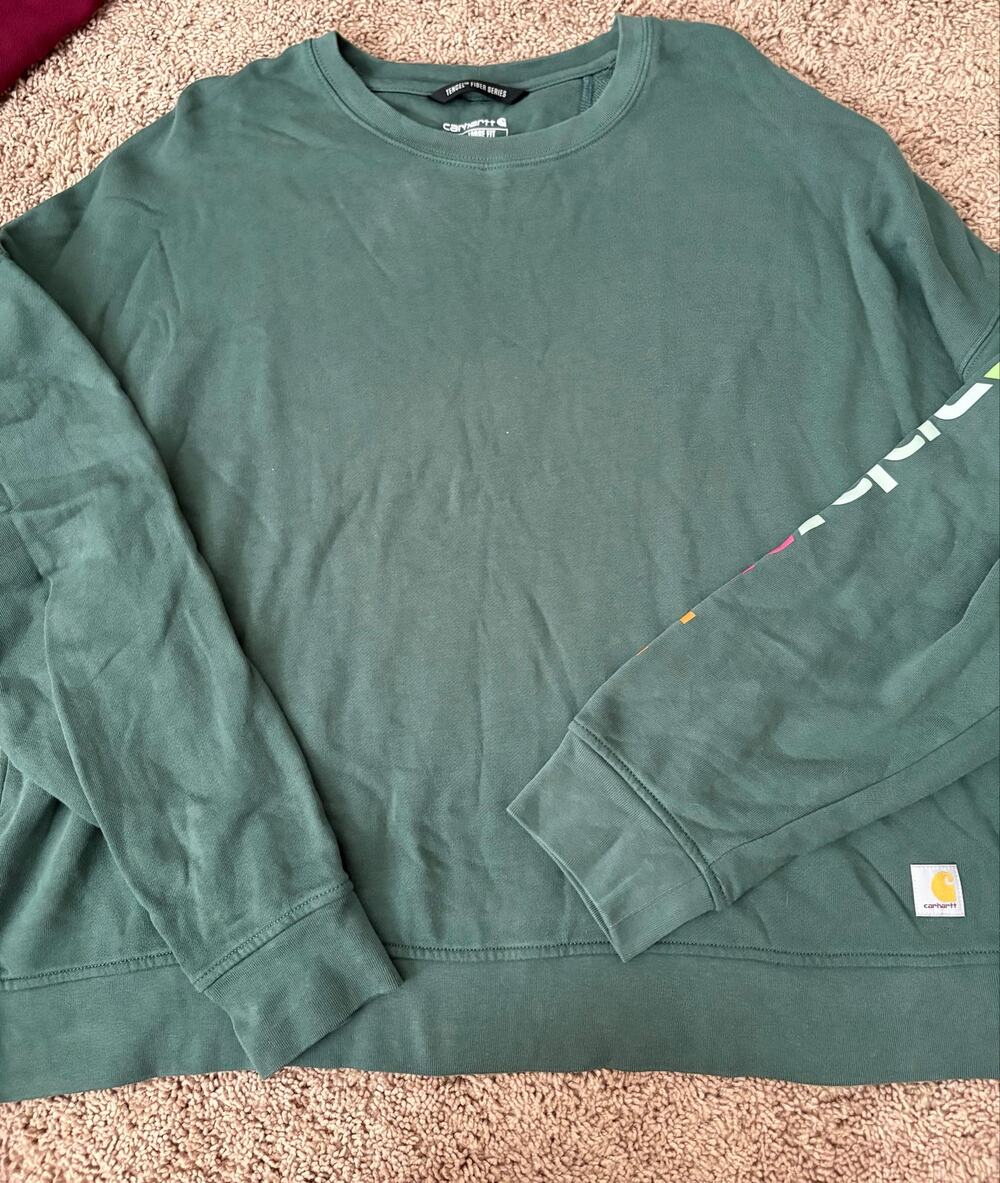carhartt loose fit crewneck XL green sweatshirt